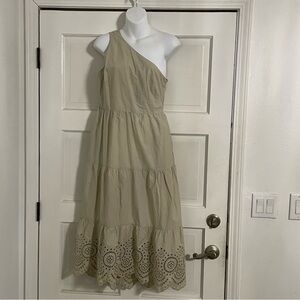 Gap One Shoulder‎ Midi Dress Beige